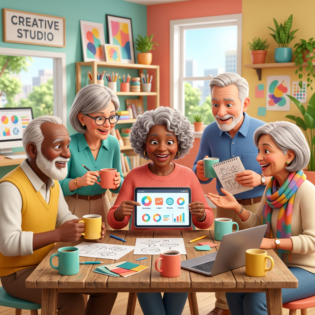 Grupo de emprendedores senior